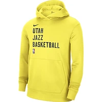 Sweat à capuche unisexe Nike jaune Utah Jazz 2023/24 Performance Spotlight On-Cour Practice