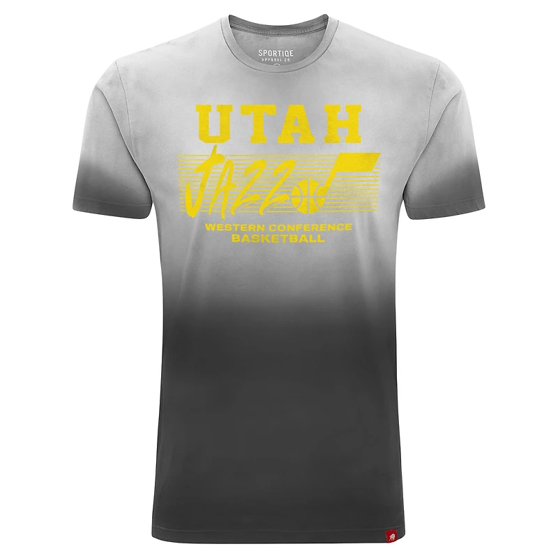 T-shirt unisexe Sportiqe noir Utah Jazz Bingham Sun-Fade