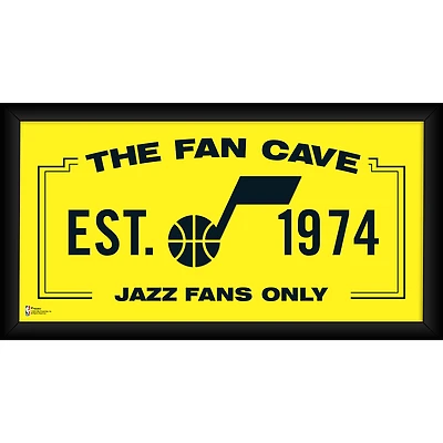 Utah Jazz Framed 10'' x 20'' Fan Cave Collage