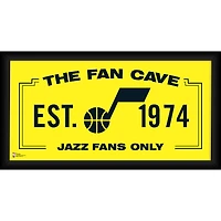 Utah Jazz Framed 10'' x 20'' Fan Cave Collage