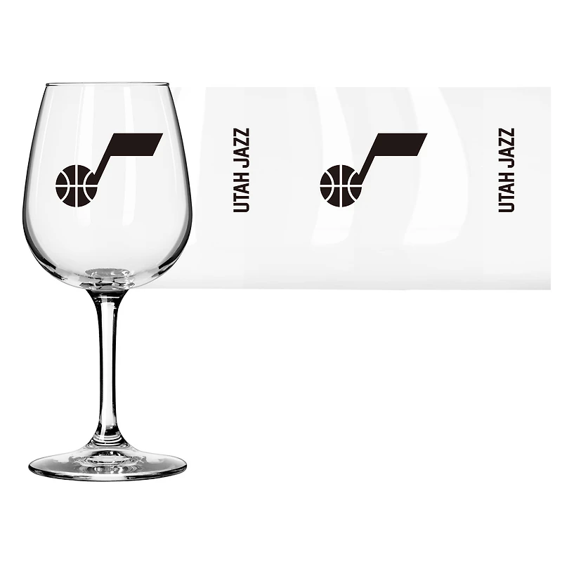 Verre à vin à pied avec logo du Utah Jazz, 12 oz