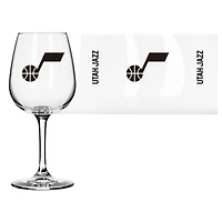 Verre à vin à pied avec logo du Utah Jazz, 12 oz