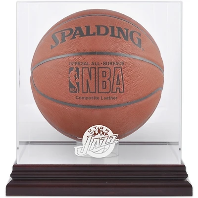 Utah Jazz Mahogany Hardwood Classics 2004 - 2016 Team Logo Basketball Display Case with Mirrored Back