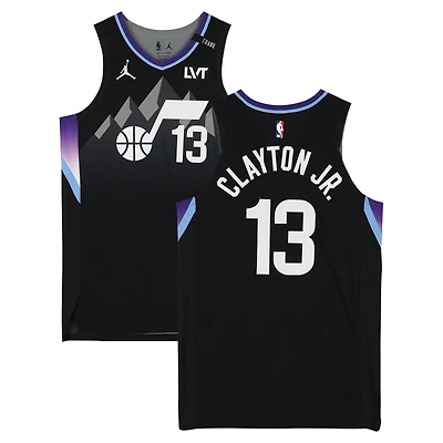 Maillot Jordan Brand Statement Edition noir porté par Walter Clayton Jr. (Utah Jazz) n° 13 lors du match contre les San Antonio Spurs le 27 décembre 2025 - Taille 50+4