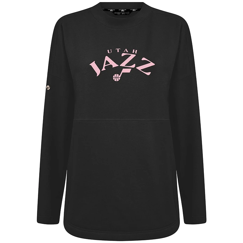 Women's Levelwear  Black Utah Jazz Mother's Day Beaudry Arched Pullover Sweatshirt
