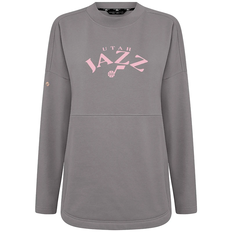 Women's Levelwear Gray Utah Jazz Mother's Day Beaudry Arched Pullover Sweatshirt