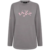 Women's Levelwear  Gray Utah Jazz Mother's Day Beaudry Arched Pullover Sweatshirt