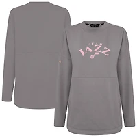 Women's Levelwear  Gray Utah Jazz Mother's Day Beaudry Arched Pullover Sweatshirt