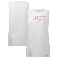 Women's Levelwear  White Utah Jazz Mother's Day Influx Floral Tank Top