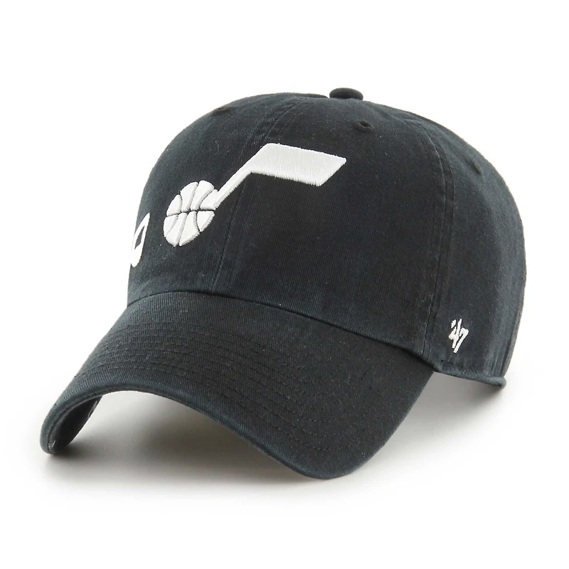 Women's '47  Black Utah Jazz Confetti Undervisor Clean Up Adjustable Hat