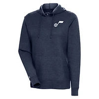 Sweat à capuche Action Antigua Heather Navy pour femme, Utah Jazz