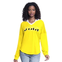Haut à capuche surdimensionné manches longues pour femme G-III 4Her par Carl Banks Gold Utah Jazz Bench Player