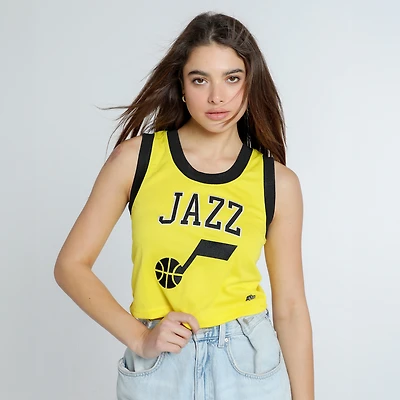 Débardeur court de basketball à col rond Hype and Vice Gold pour femmes