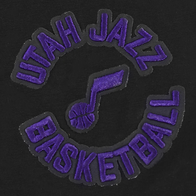 T-shirt court et boxy noir Pro Standard pour femme avec logo Utah Jazz Jewels