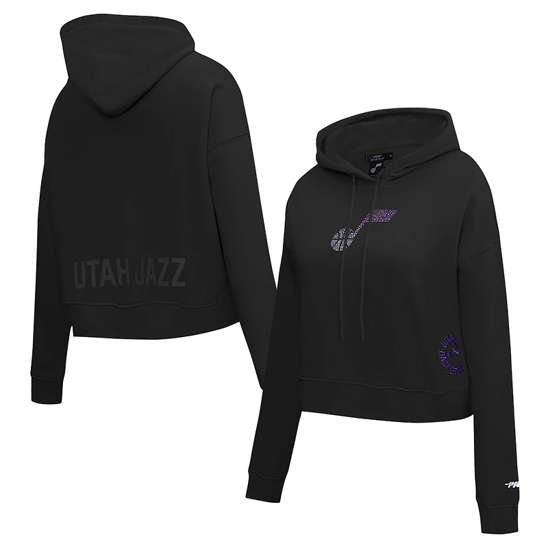 Sweat à capuche court Pro Standard pour femme, noir, Utah Jazz Jewels