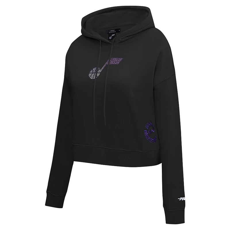 Sweat à capuche court Pro Standard pour femme, noir, Utah Jazz Jewels