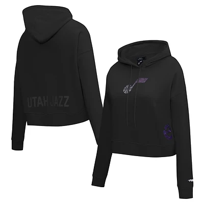 Sweat à capuche court Pro Standard pour femme, noir, Utah Jazz Jewels