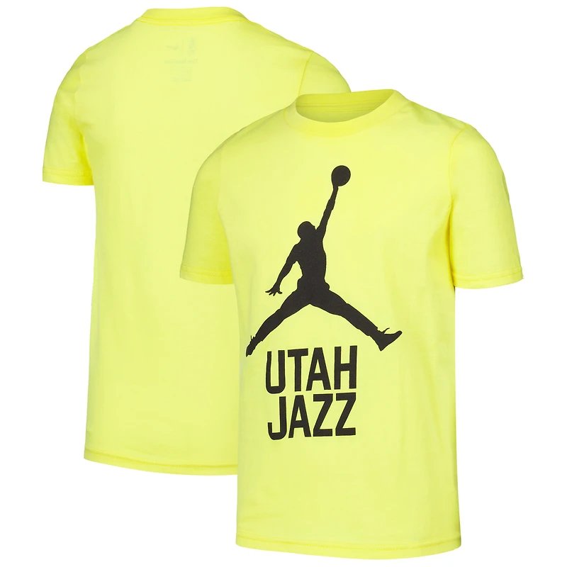 T-shirt Jordan Brand doré avec logo Utah Jazz Essential Jumpman pour jeune