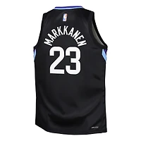 Maillot Swingman noir pour jeunes Jordan Brand Lauri Markkanen Utah Jazz - Édition Statement
