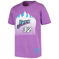 T-shirt enfant Karl Malone violet Utah Jazz Hardwood Classics avec nom et numéro