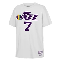Youth Mitchell & Ness Pete Maravich White Utah Jazz Hardwood Classics Name Number T-Shirt