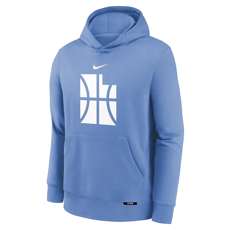 Sweat à capuche Nike City Edition Club Logo pour jeune homme, bleu, Utah Jazz NBA Youth HO25 OST