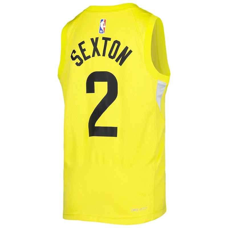 Maillot Nike Collin Sexton Swingman jaune Utah Jazz pour jeune - Édition Icon