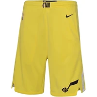Youth Nike Gold Utah Jazz Icon Edition Mesh Performance Swingman Shorts