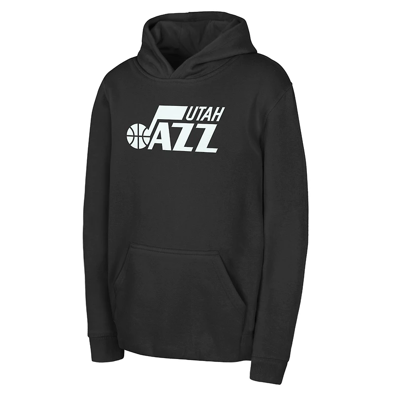 Youth Outerstuff Black Utah Jazz Primary Logo Pullover Hoodie