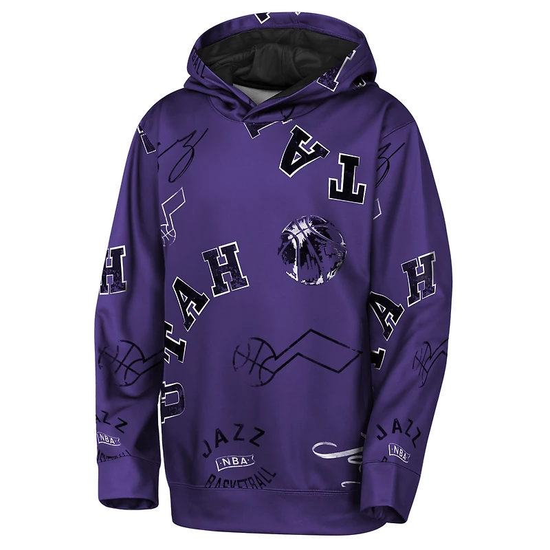 Sweat à capuche violet Youth Outerstuff Utah Jazz Moving Violation