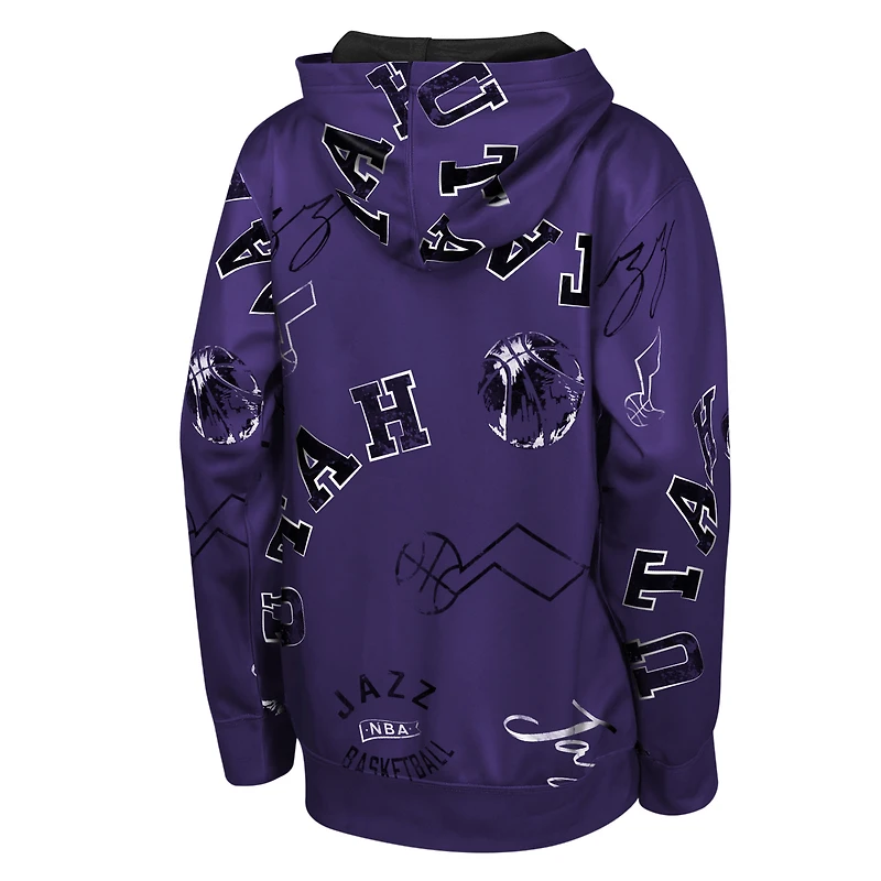 Sweat à capuche violet Youth Outerstuff Utah Jazz Moving Violation