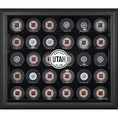  NHL Utah 30-Puck Black Display Case