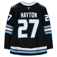 Maillot authentique noir professionnel porté par Barrett Hayton (Utah Mammoth), numéro 27, lors des séries éliminatoires de la Coupe Stanley 2026.