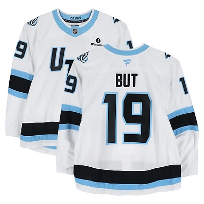 Maillot authentique professionnel blanc n° 19 de Daniil Butt, joueur des Utah Mammoths, lors des séries éliminatoires de la Coupe Stanley 2026.