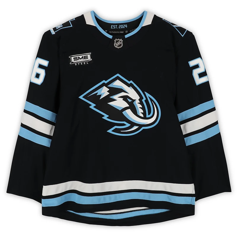 Dmitry Simashev Utah Mammoth Game-Used #26 Black Set 1 Jersey from Multiple Games Between October 15, 2025 & January 9, 2026