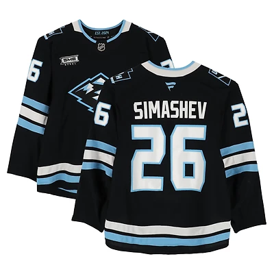 Dmitry Simashev Utah Mammoth Game-Used #26 Black Set 1 Jersey from Multiple Games Between October 15, 2025 & January 9, 2026