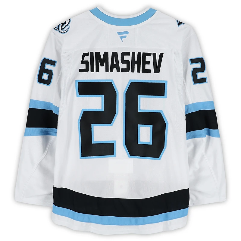 Dmitry Simashev Utah Mammoth Player-Issued #26 White Authentic Pro Jersey from the 2026 Stanley Cup Playoffs