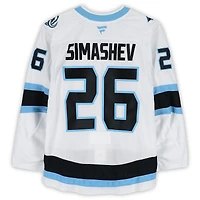 Dmitry Simashev Utah Mammoth Player-Issued #26 White Authentic Pro Jersey from the 2026 Stanley Cup Playoffs