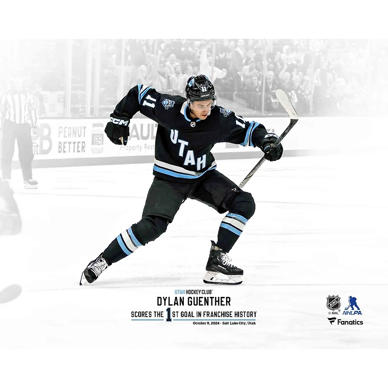 Dylan Guenther Utah Mammoth Unsigned First Goal Franchise History Photograph