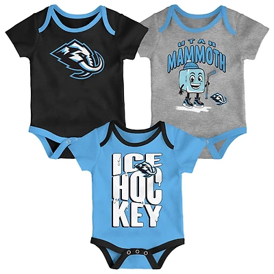 Infant & Newborn Outerstuff Utah Mammoth Triple Header Three-Piece Bodysuit Set