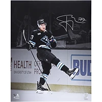 JJ Peterka Utah Mammoth Autographed 16" x 20" Black Jersey Celebration Spotlight Photograph