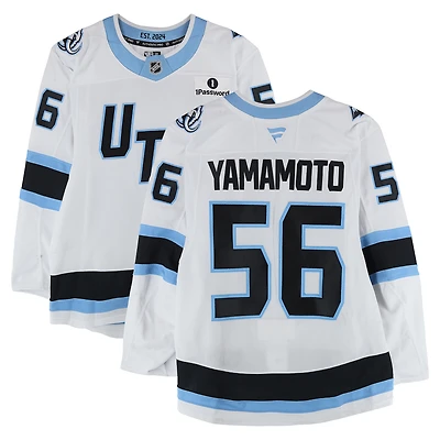 Kailer Yamamoto Utah Mammoth Game-Used #56 White Set 2 Jersey Worn During Games Played Between December 14, 2025 and March 28, 2026