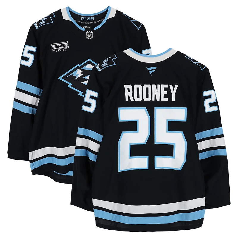 Maillot authentique noir professionnel porté par Kevin Rooney (Utah Mammoth), numéro 25, lors des séries éliminatoires de la Coupe Stanley 2026.
