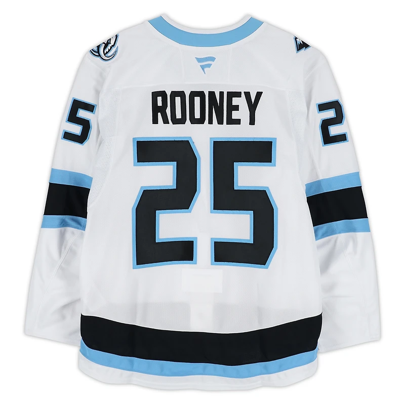Maillot authentique professionnel blanc n° 25 de Kevin Rooney (Utah Mammoth) porté par un joueur lors des séries éliminatoires de la Coupe Stanley 2026