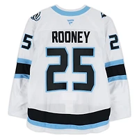 Maillot authentique professionnel blanc n° 25 de Kevin Rooney (Utah Mammoth) porté par un joueur lors des séries éliminatoires de la Coupe Stanley 2026