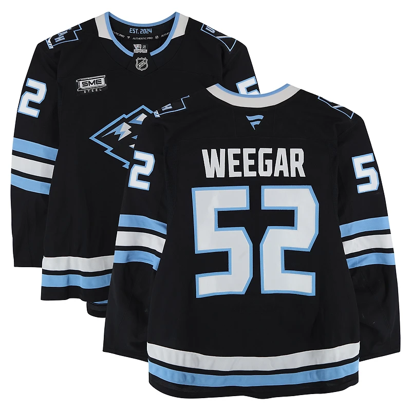 MacKenzie Weegar Utah Mammoth Game-Used #52 Black Set 2 Jersey Worn During Games Played Between January 11 and March 26, 2026