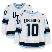 Maveric Lamoureux Utah Mammoth Player-Issued #10 White Authentic Pro Jersey from the 2026 Stanley Cup Playoffs