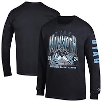 Men's Champion  Black Utah Mammoth Long Sleeve Jersey T-Shirt