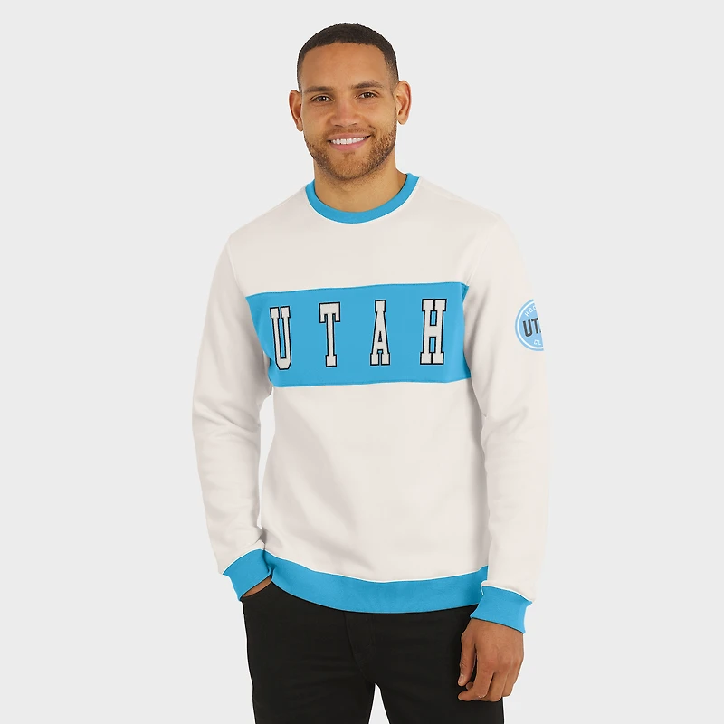 Men's Darius Rucker Collection by Fanatics Cream Utah Hockey Club Colorblock Pullover Sweatshirt