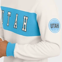 Men's Darius Rucker Collection by Fanatics  Cream Utah Hockey Club Colorblock Pullover Sweatshirt